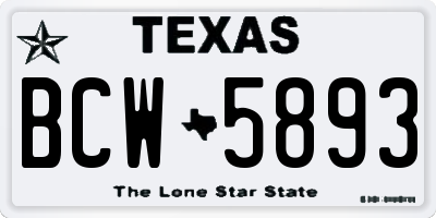 TX license plate BCW5893