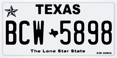TX license plate BCW5898