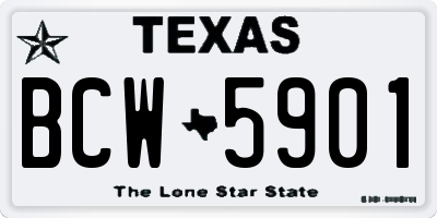 TX license plate BCW5901