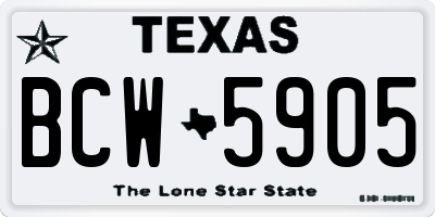 TX license plate BCW5905