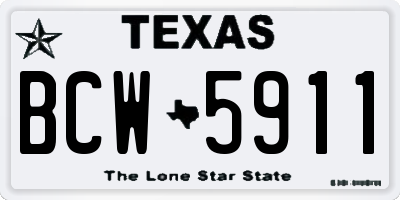 TX license plate BCW5911