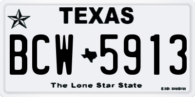 TX license plate BCW5913