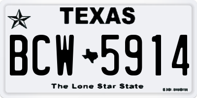 TX license plate BCW5914
