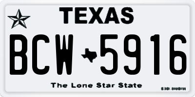 TX license plate BCW5916