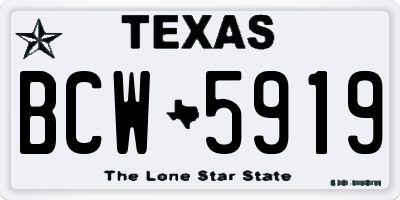 TX license plate BCW5919