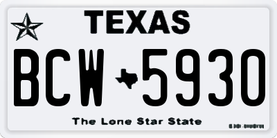 TX license plate BCW5930