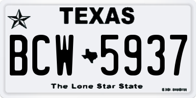 TX license plate BCW5937