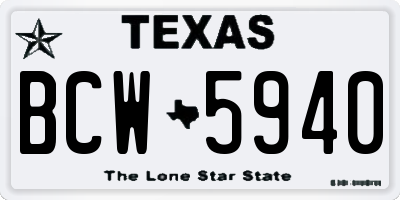 TX license plate BCW5940