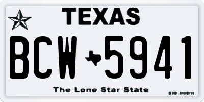TX license plate BCW5941