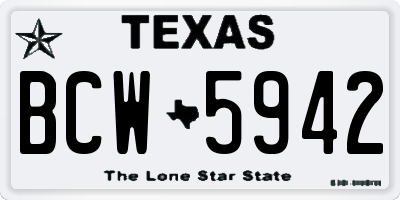 TX license plate BCW5942
