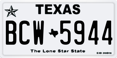 TX license plate BCW5944