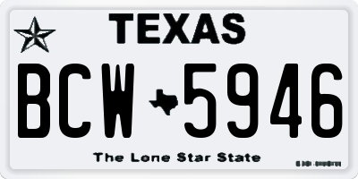 TX license plate BCW5946