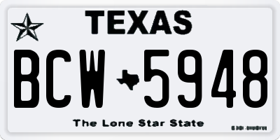 TX license plate BCW5948