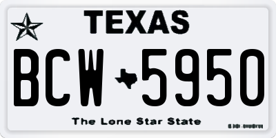TX license plate BCW5950