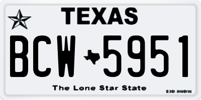 TX license plate BCW5951