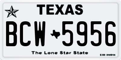TX license plate BCW5956