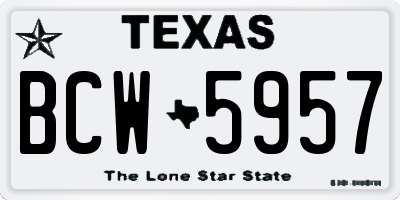 TX license plate BCW5957