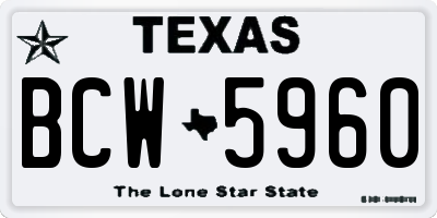 TX license plate BCW5960