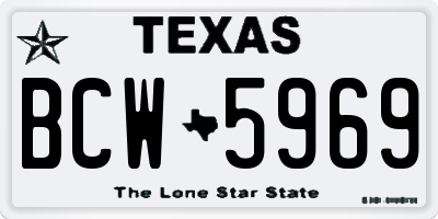TX license plate BCW5969