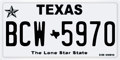 TX license plate BCW5970