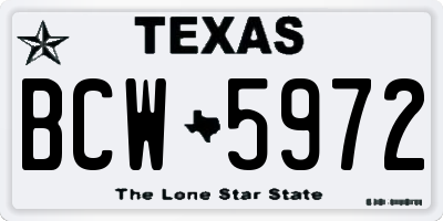 TX license plate BCW5972