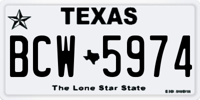 TX license plate BCW5974