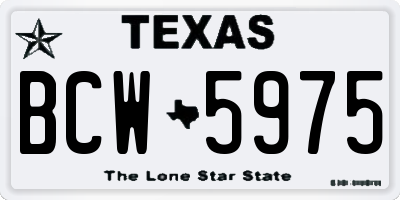 TX license plate BCW5975