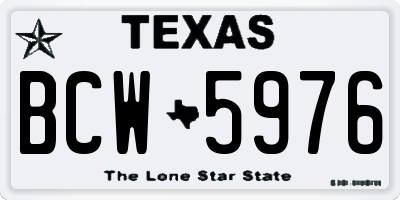 TX license plate BCW5976
