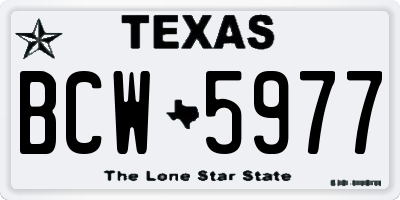 TX license plate BCW5977