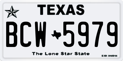 TX license plate BCW5979
