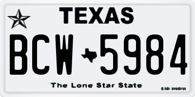TX license plate BCW5984