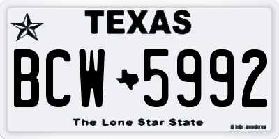 TX license plate BCW5992