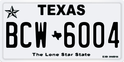TX license plate BCW6004