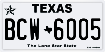 TX license plate BCW6005