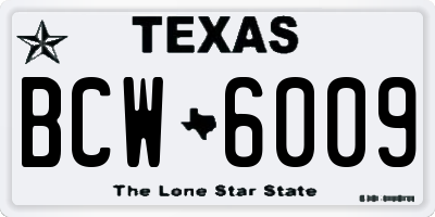 TX license plate BCW6009