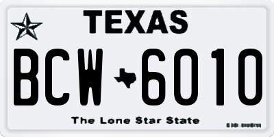 TX license plate BCW6010