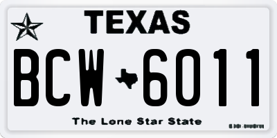 TX license plate BCW6011