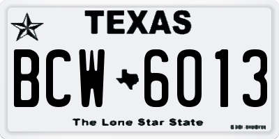 TX license plate BCW6013