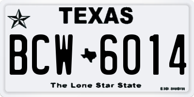 TX license plate BCW6014