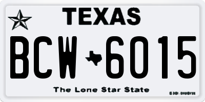 TX license plate BCW6015