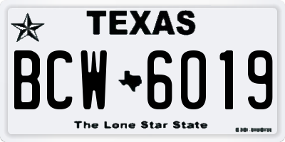 TX license plate BCW6019