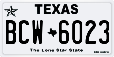 TX license plate BCW6023