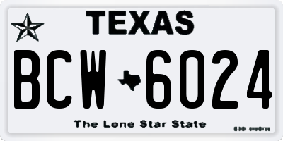 TX license plate BCW6024