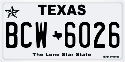 TX license plate BCW6026