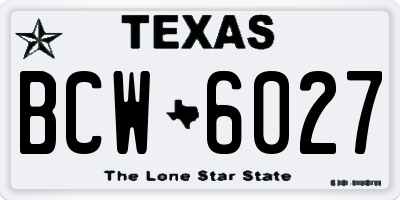TX license plate BCW6027