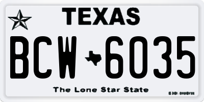 TX license plate BCW6035