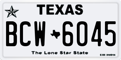 TX license plate BCW6045