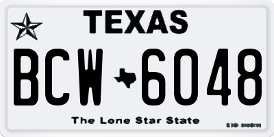 TX license plate BCW6048
