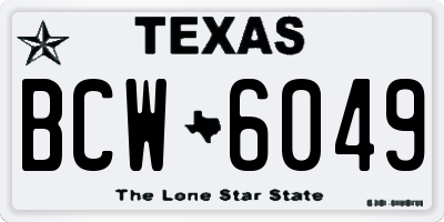TX license plate BCW6049