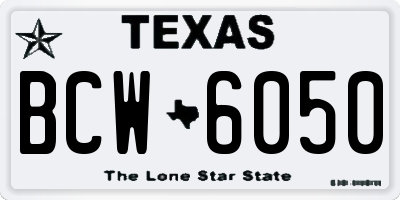 TX license plate BCW6050